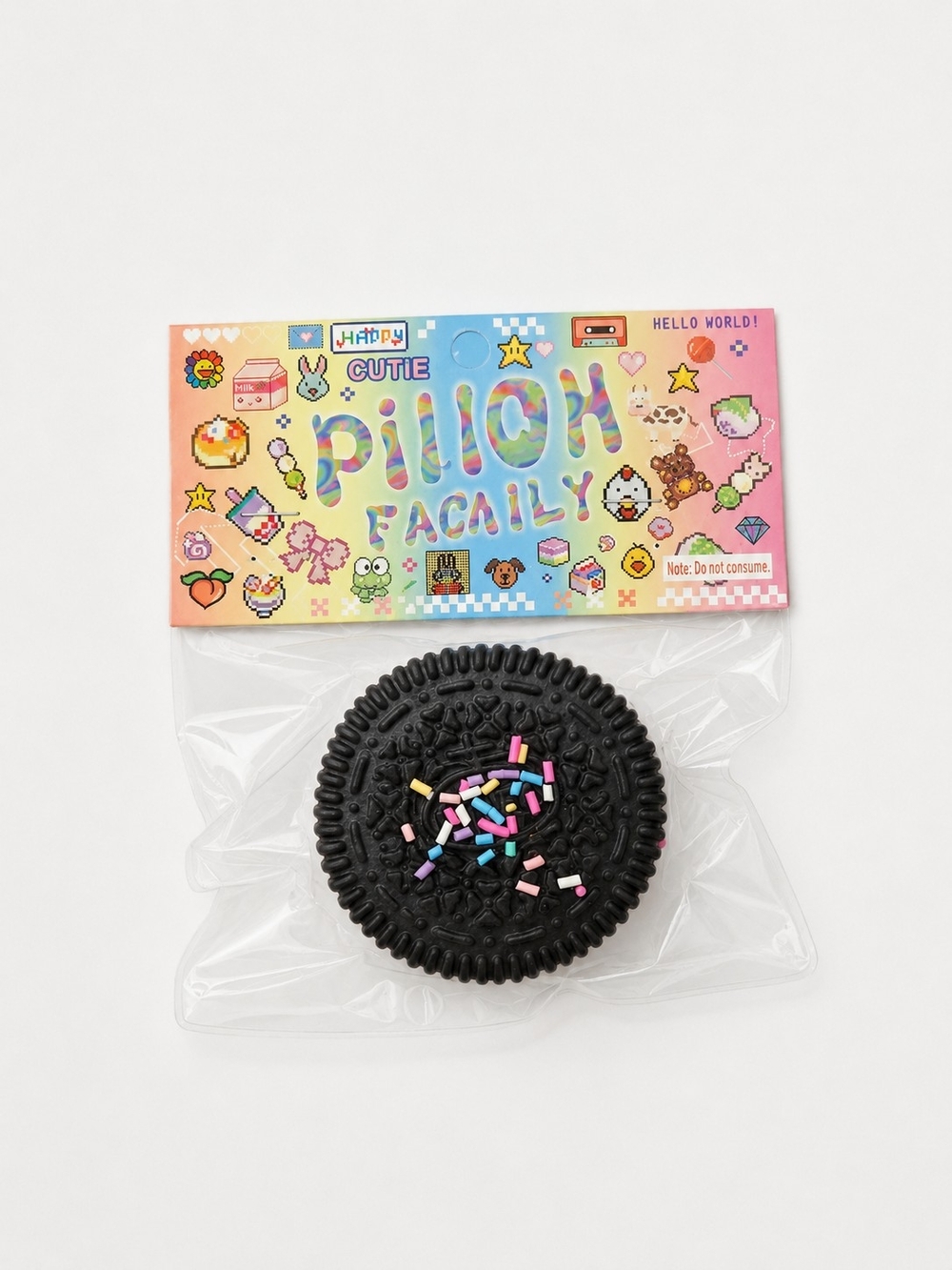 Black & White Sandwich Cookie Squishy with Sprinkles
